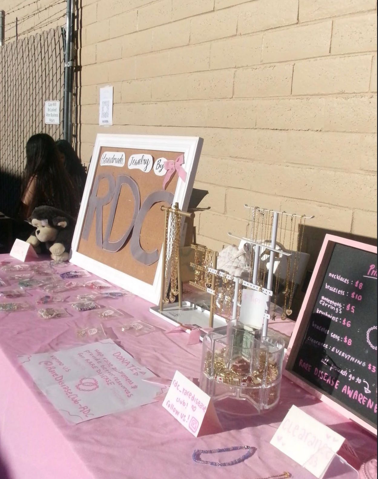 Rare Gems booth table and jewelry stand